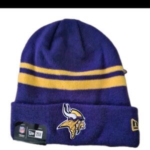 NWTS Minnesota Vikings NFL Beanie Hat One Size New Era Knit Cap Football Purple